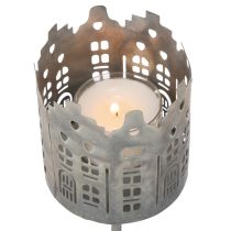 gjenstander Telysholder og lysholder med pigg, husdesign, 6 cm, 2 stk.