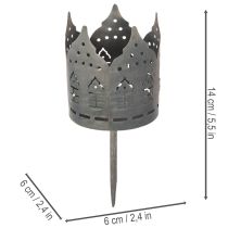 gjenstander Telysholdere med pigg, husformede holdere for kuppellys, 6 cm, 2 stk.