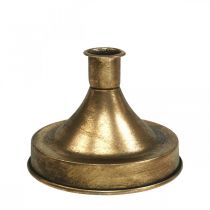 gjenstander Lysestake Gull Metall Lysestake Antik Look H8,5cm