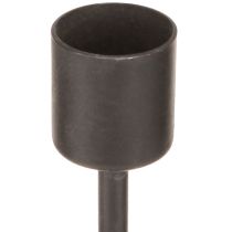 gjenstander Lysestake i metall, antikk brun, H16 cm, 2 stk.