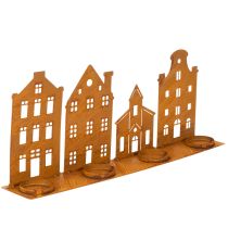 gjenstander Lysestake Julelys Dekorasjon Hus Rust 52×12cm
