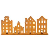 gjenstander Lysestake Julelys Dekorasjon Hus Rust 52×12cm