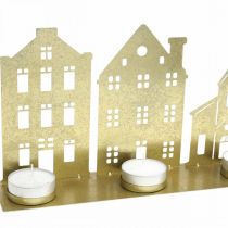 gjenstander Lysestake Julelys Deco Houses Gull 52×12cm