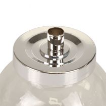 gjenstander Lysestake glass metall lysestake sølv Ø10,5cm 4 stk