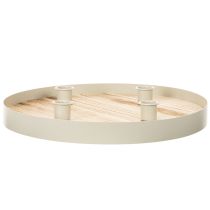 gjenstander Rundt lysfat i tre for fire koniske lys, 30 cm