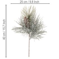 gjenstander Kunstig furukvist med kongler, vinterlig, 40 cm