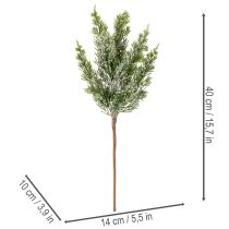 gjenstander Kunstig snødekt furukvist til blomsteroppsatser og adventsdekorasjoner, 40 cm, 3 stk.