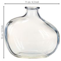 gjenstander Liten glassvase klar moderne minivase glass blå 11×6×10 cm 3 stk