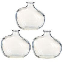 gjenstander Liten glassvase klar moderne minivase glass blå 11×6×10 cm 3 stk