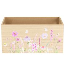 gjenstander Liten trekasse trekasse blomster sommerfugl 30x18cm
