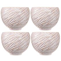 gjenstander Små keramikkskåler i rosa spiraldekor Ø9cm 4stk