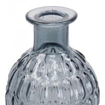 gjenstander Liten glass vase vase honeycomb glass blå grå H20cm 6stk