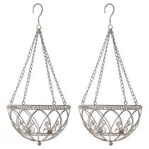 gjenstander Hengende kurv metall blomsterkurv antikk utseende Ø25cm H56cm