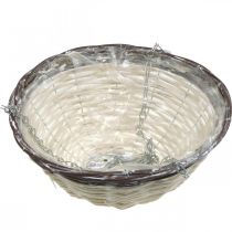 gjenstander Hengekurv, planteskål for oppheng av hvit, brun, shabby chic Ø31,5cm