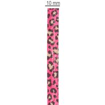 gjenstander Dekorativt bånd, leopardmønster, rosa, krøllbånd for gaveinnpakning og hobbyarbeid, 10 mm, 100 m