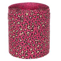 gjenstander Dekorativt bånd, leopardmønster, rosa, krøllbånd for gaveinnpakning og hobbyarbeid, 10 mm, 100 m