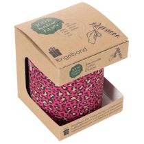 gjenstander Dekorativt bånd, leopardmønster, rosa, krøllbånd for gaveinnpakning og hobbyarbeid, 10 mm, 100 m