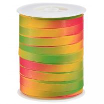 Krøllebånd fargerikt gradient gavebånd grønt, gult, rosa 10mm 250m