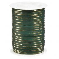 Krøllebånd gavebånd grønt med gullstriper 10mm 250m