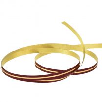 gjenstander Krøllebånd gavebånd rødt med gullstriper 10mm 250m