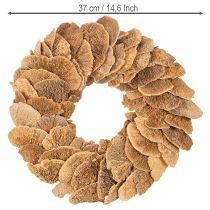 gjenstander Krans av tresopp, naturlig farge, til dør- eller veggdekorasjon, 37 cm
