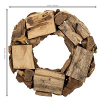 gjenstander Dekorativ krans laget av naturlige trestykker, rund, 35 cm