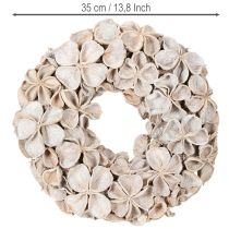 gjenstander Krans med lotusblomst, naturlig dekorasjon, tørkede blomster, 35 cm