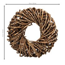 gjenstander Krans laget av naturlige kvister, rund rottingkrans til hobbyarbeid, 35 cm