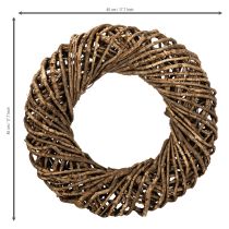 gjenstander Dekorativ krans laget av naturlige grener, rottingkrans, rund, stor, 45 cm