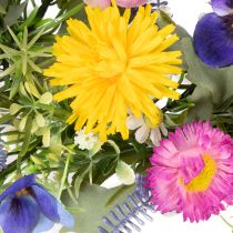 gjenstander Kunstig vårblomsterkrans til dekorasjon av inngangsdør, 30 cm