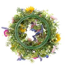 gjenstander Kunstig vårblomsterkrans til dekorasjon av inngangsdør, 30 cm