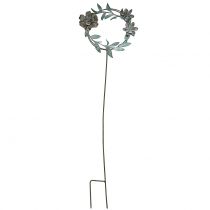 gjenstander Hageplugg blomsterkrans metall H63cm