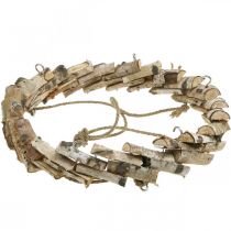 gjenstander Trekrans til oppheng med krok laget av bjørketre Ø35cm - Naturlig dekorasjon til våren, makramé, blomster og urter