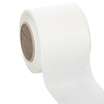 gjenstander Hvitt kransbånd, høy kvalitet, 75 mm x 25 m - dekorativt bånd for blomsterdekorasjoner og begravelser, ideelt for trykking.