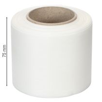 gjenstander Hvitt kransbånd, høy kvalitet, 75 mm x 25 m - dekorativt bånd for blomsterdekorasjoner og begravelser, ideelt for trykking.