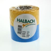 gjenstander Blått og gult moiré-kransbånd, 100 mm, nasjonalt bånd, klubbbånd, dekorativt bånd, festlig sørgebånd, acetat