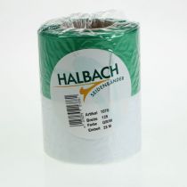 gjenstander Moiré-kransbånd 125 mm x 25 m i grønt og hvitt, taftvevd bånd, nasjonalt bånd, dekorativt bånd