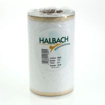 gjenstander Hvitt moiré-kransbånd med gullperlekant, 175 mm - Elegant bånd til dekorasjon og blomsterdekorasjon