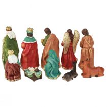 gjenstander Nativity figurer sett håndmalt polyresin 5,5-12cm 10stk