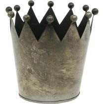 gjenstander Deco krone antikk utseende grå metall borddekorasjon Ø15cm H15cm