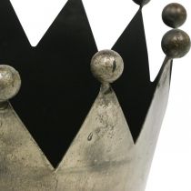 gjenstander Deco krone antikk utseende grå metall borddekorasjon Ø15cm H15cm