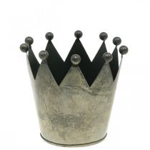 gjenstander Deco krone antikk utseende grå metall borddekorasjon Ø12,5cm H12cm