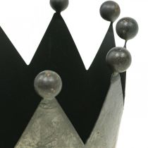gjenstander Deco krone antikk utseende grå metall borddekorasjon Ø12,5cm H12cm