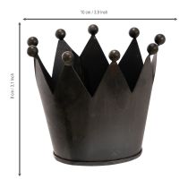 gjenstander Metallkrone, liten dekorativ krone til borddekorasjon, 10 cm