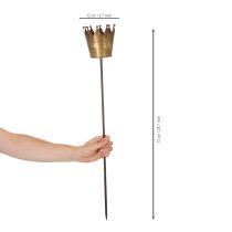 gjenstander Dekorativ krone på pinne, vintage dekorasjon for potteplanter, 73 cm