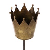 gjenstander Dekorativ krone på pinne, vintage dekorasjon for potteplanter, 73 cm
