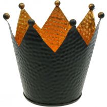 gjenstander Telysholder krone svart gull borddekor metall H13,5cm