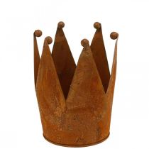 gjenstander Dekorativ krone, metalldekor, patina Ø15cm H11,5cm