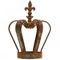 gjenstander Vintage dekorativ krone patina metalldekor Ø20cm H28cm