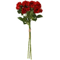 gjenstander Kunstige dekorative roser knallrøde Ø4cm L45cm 3 stk